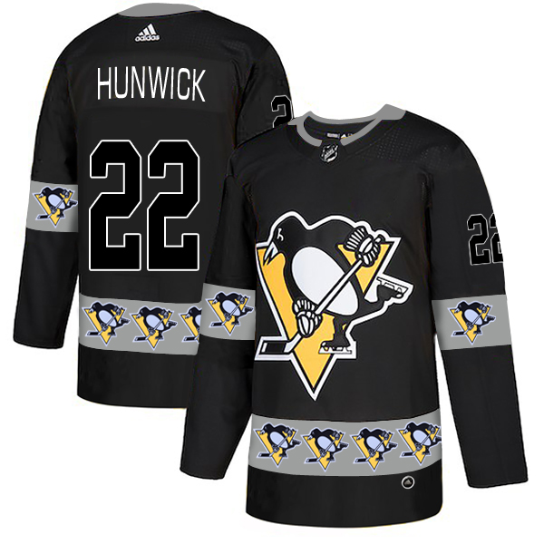 2019 Men Pittsburgh Penguins #22 Hunwick black Adidas NHL jerseys->pittsburgh penguins->NHL Jersey